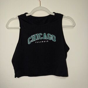 Black Chicago Illinois Women's Crop Top